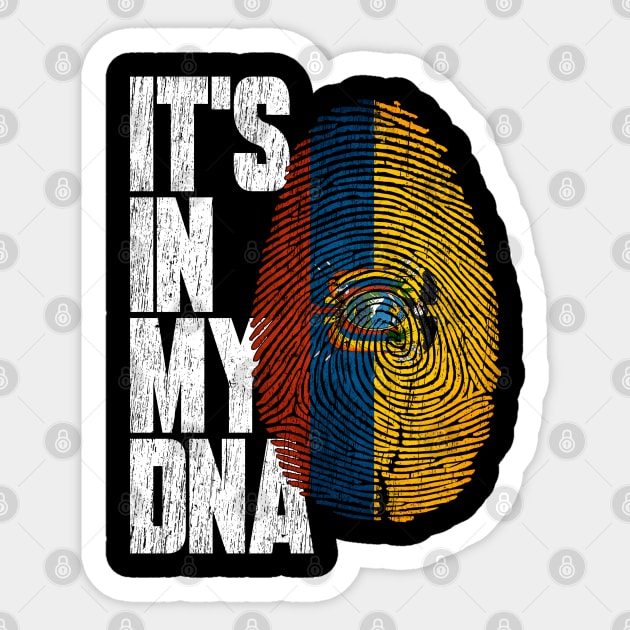 It's In My DNA Ecuadorian Shirt Proud Hispanic Gift Ecuador Flag Sticker by heart teeshirt